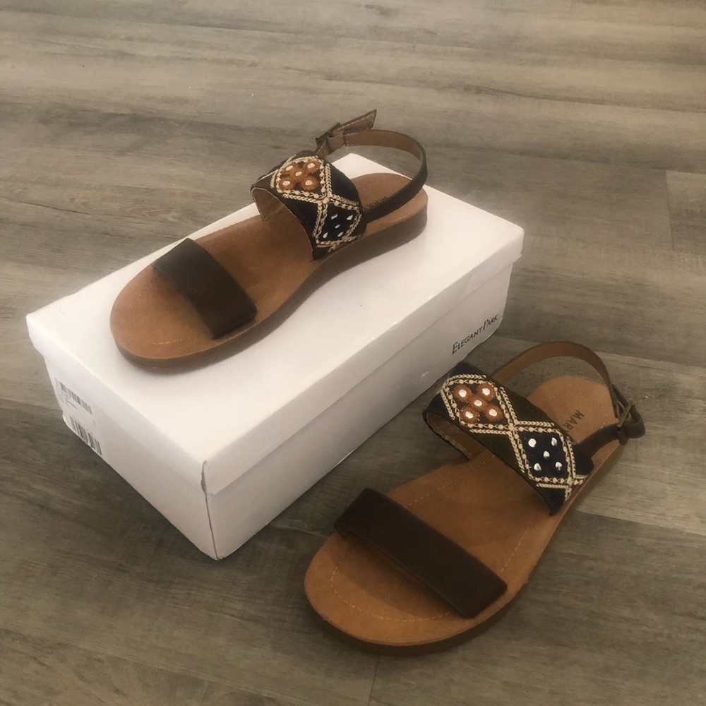 Brown boho sandals size 6